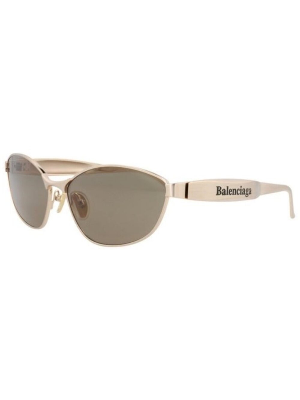 New Balenciaga Womens Cat Eye Gold Gold Brown Fashion Designer Sunglasses